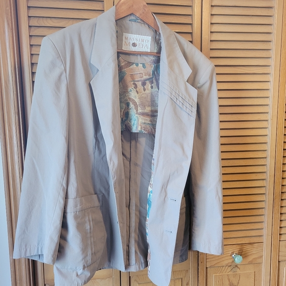 Massimo Moda Beige VTG Jacket with Pockets - Picture 1 of 6